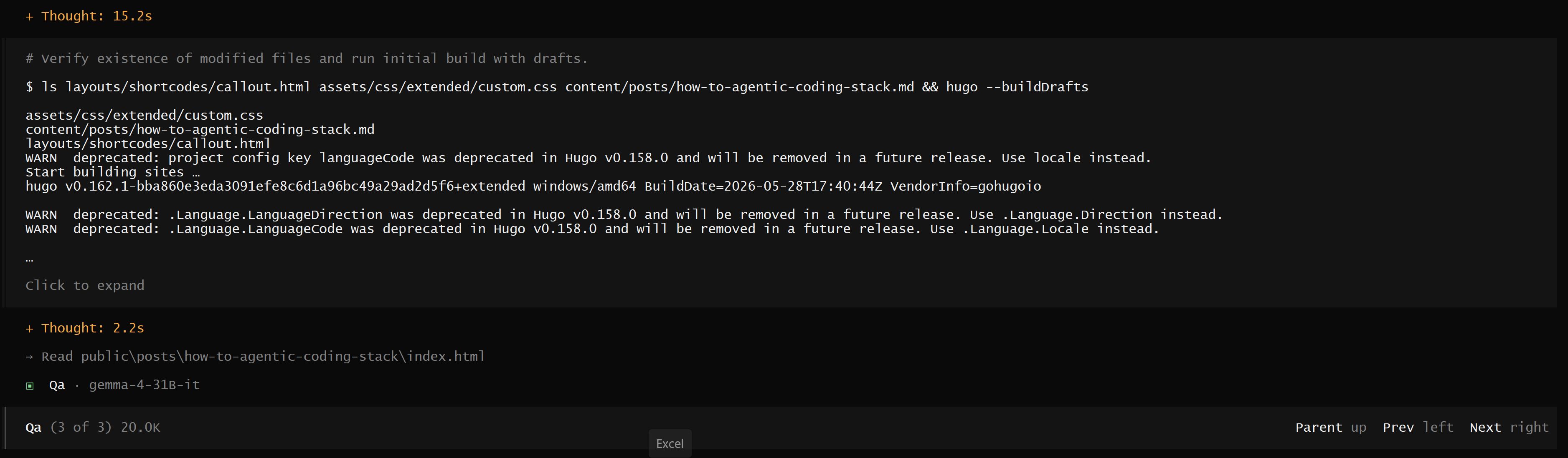 QA sub-agent running build verification and sanity checks