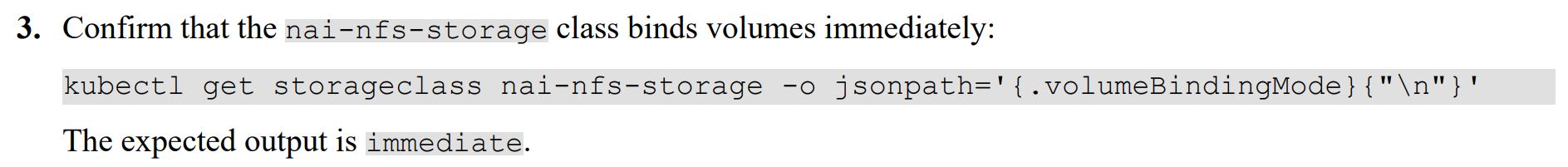 Screenshot of NAI 2.6.0 documentation showing requirements for nai-nfs-storage